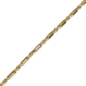 LuxUness K18YG Figaro Rope Chain Bracelet Metal Bracelet